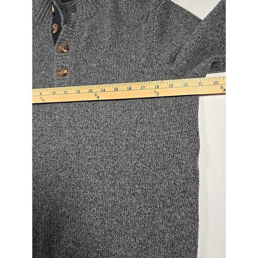 IZOD Mens Medium Sweater Pullover Long Sleeve Cable Knit Mock Neck Gray - Picture 5 of 9